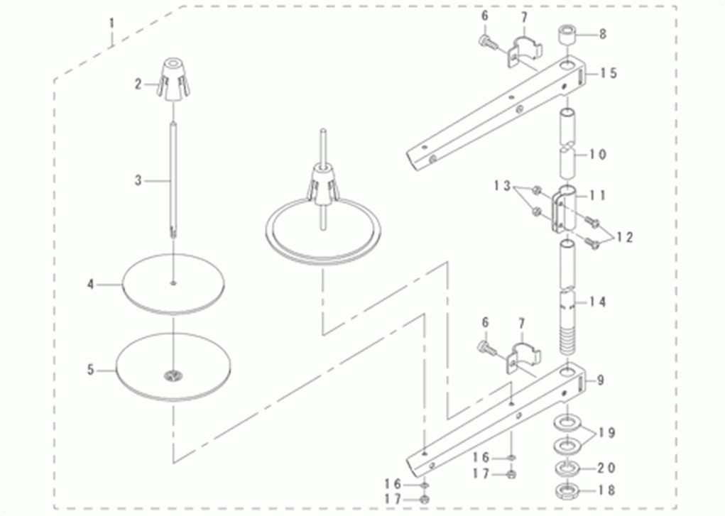 DLN-9010SS - 12. THREAD STAND COMPONENTS