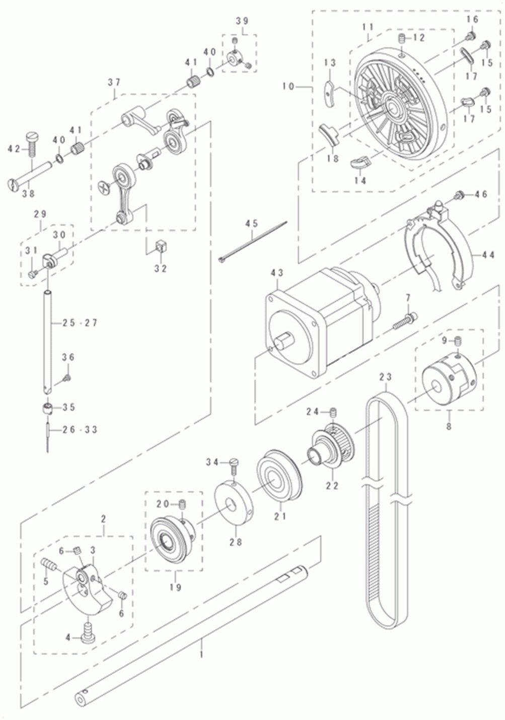 DLN-9010SS - 3. MAIN SHAFT & NEEDLE BAR COMPONENTS