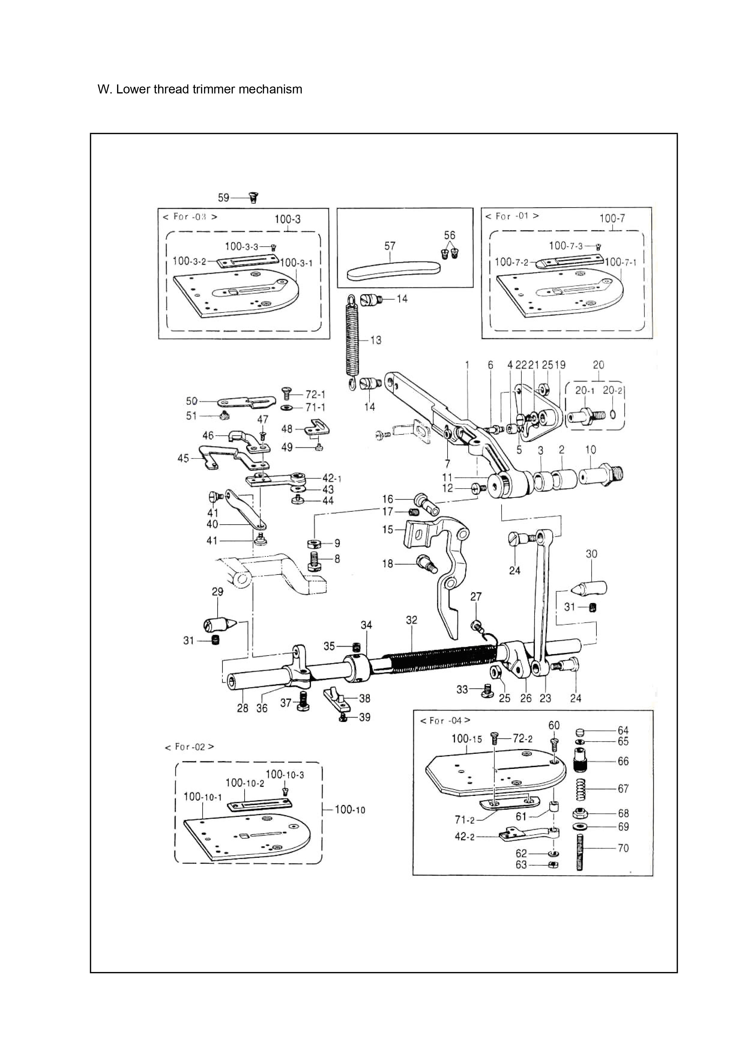 24 LOWER THREAD TRIMMER MECHANISM