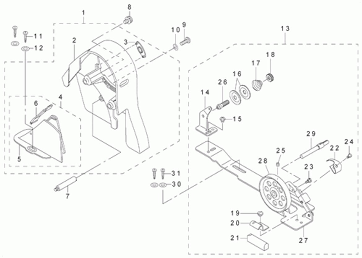 DMN-5420N-7 - 13.BELT COVER & BOBBIN WINDER COMPONENTS