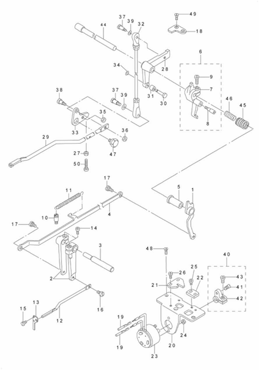 AMS-224C - 10.TENSION RELEASE & TEREAD TRIMMER MECHANISM COMPONENTS