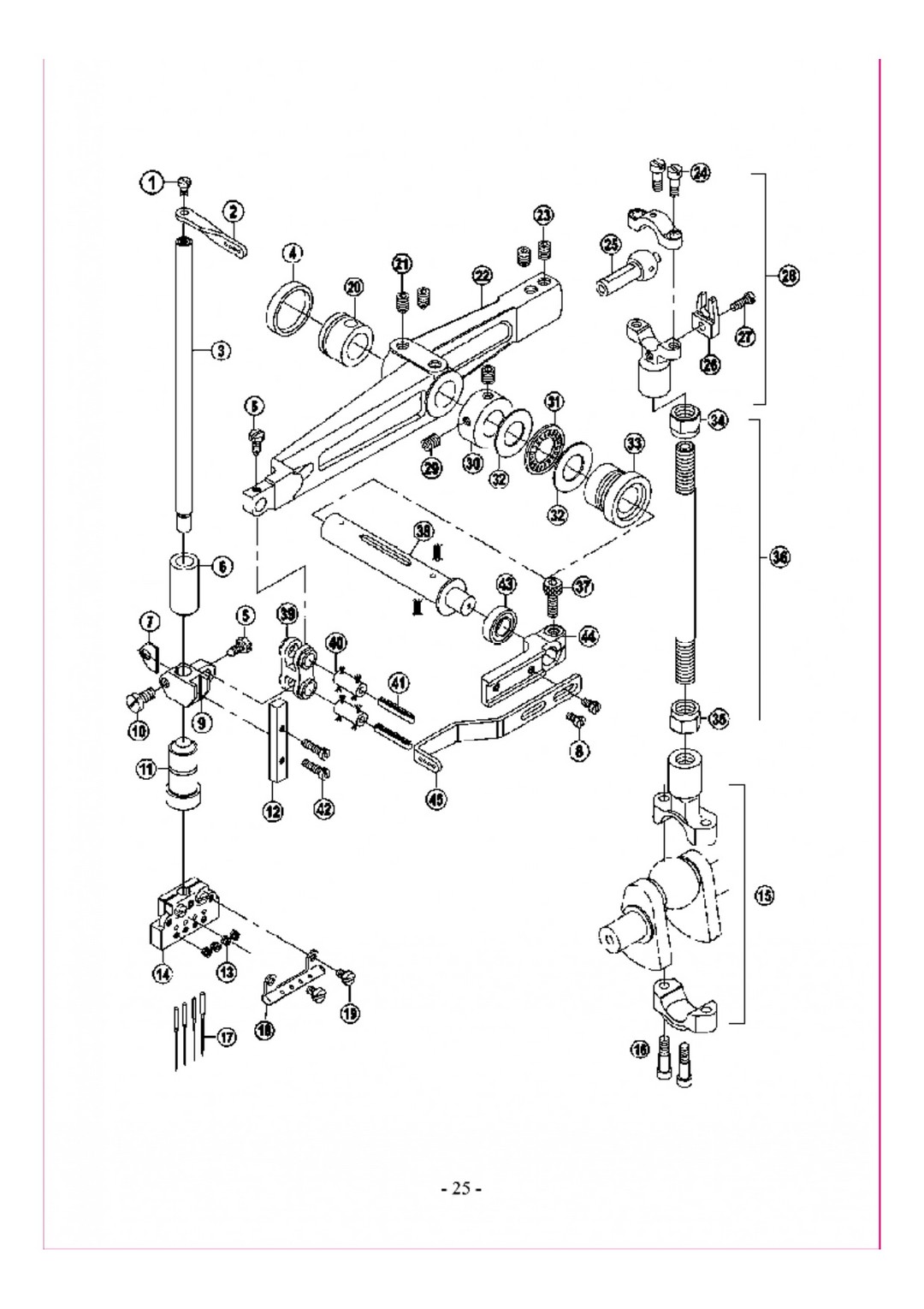 7 Needle bar assemblies