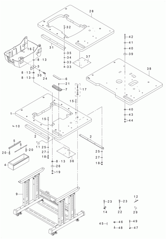 MEB-3200CS - 27. TABLE COMPONENTS