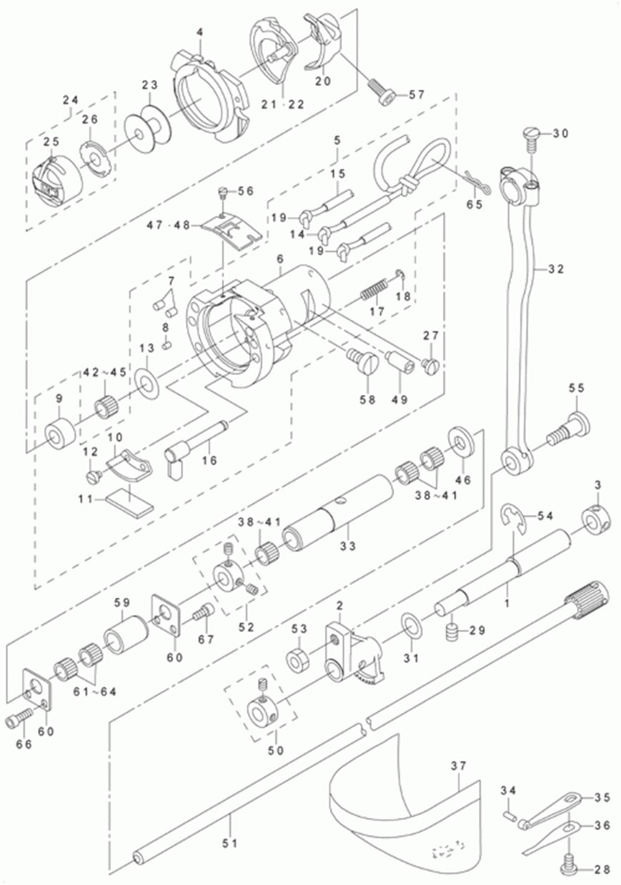 AMS-215D - 5.SHUTTLE DRIVER SHAFT COMPONENTS