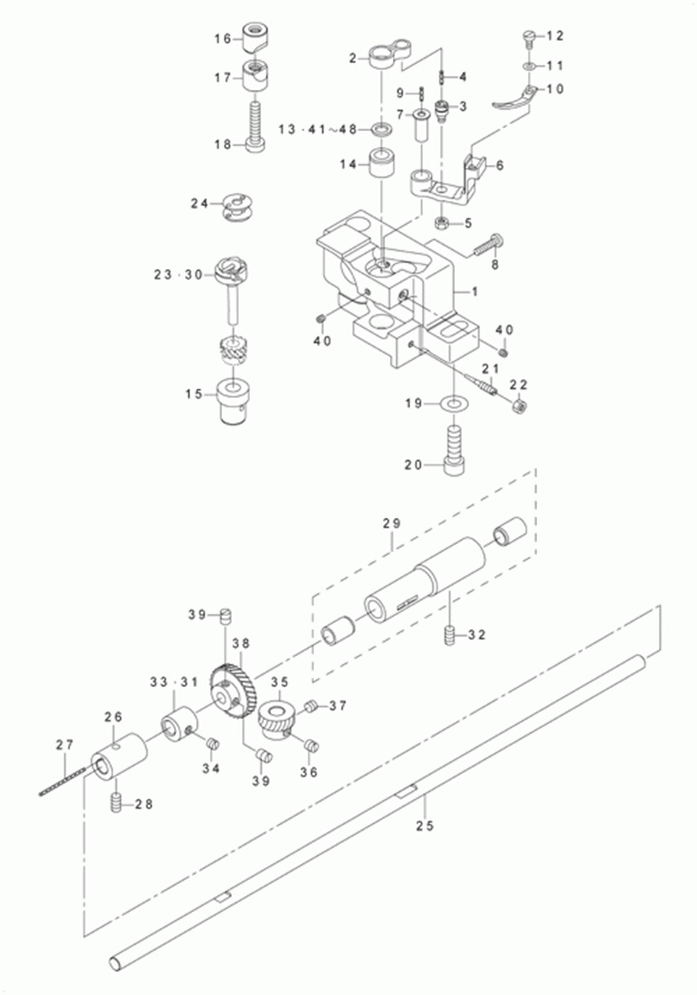 LU-1508H - 6.HOOK SHAFT & LOWER SHAFT COMPONENTS