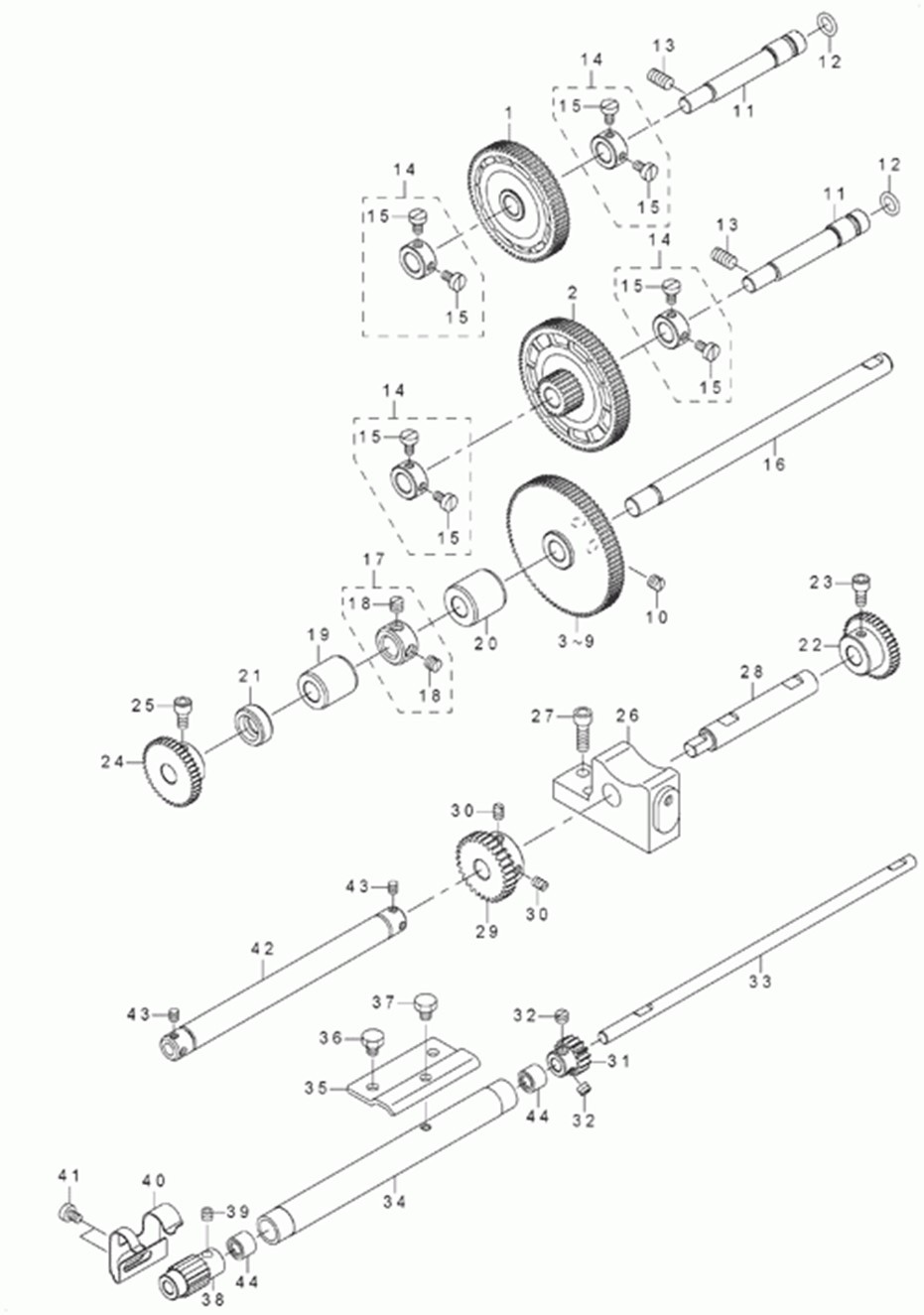 DLN-6390-7 - 6.NEEDLE FEED MECHANISM COMPONENTS