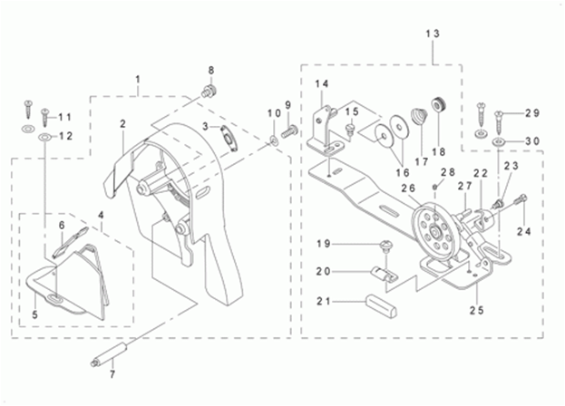 DLM-5400N-7 - 12. BELT COVER & BOBBIN COMPONENTS