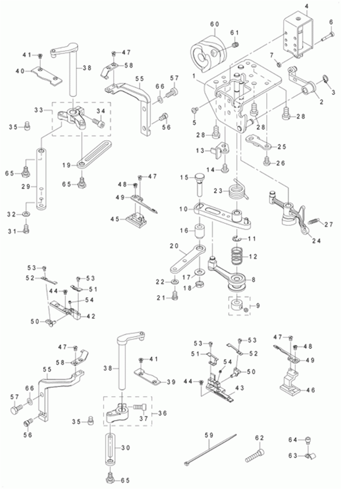 LH-3528ASF - 7.THREAD TRIMMER MECHANISM COMPONENTS (FOR LH-3528-7)