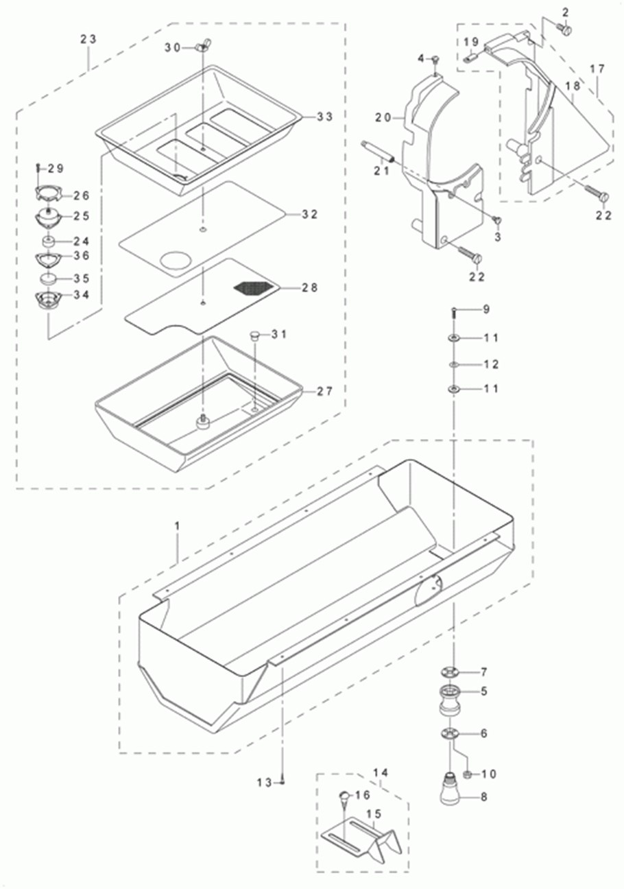 LU-1560 - 14.BELT COVER & OIL RESERVOIR COMPONENTS