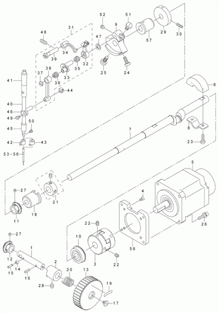 AMS-210D - 3.MAIM SHAFT & NEEDLE BAR COMPONENTS