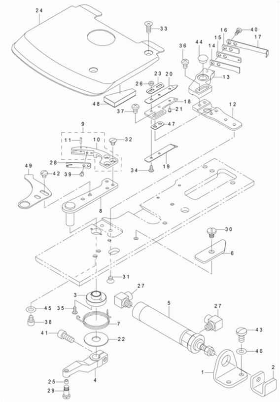 MEB-3200CS - 6. LOWER THREAD CUTTING COMPONENTS (1) (FOR MEB-3200SS, RS, RD)