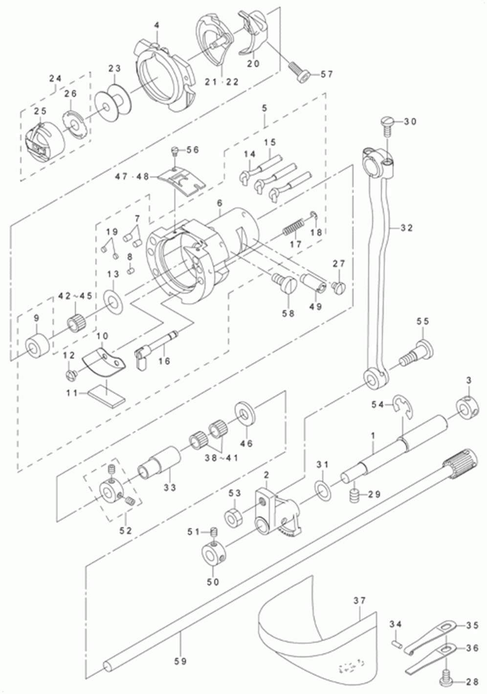 AMS-210D - 6.SHUTTLE DRIVER SHAFT COMPONENTS