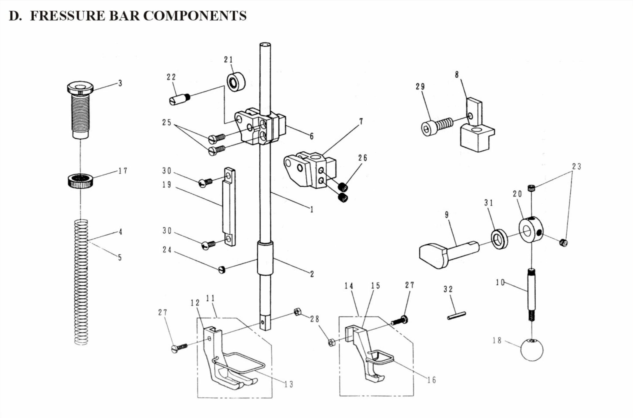 20 FRESSURE BAR COMPONENTS фото