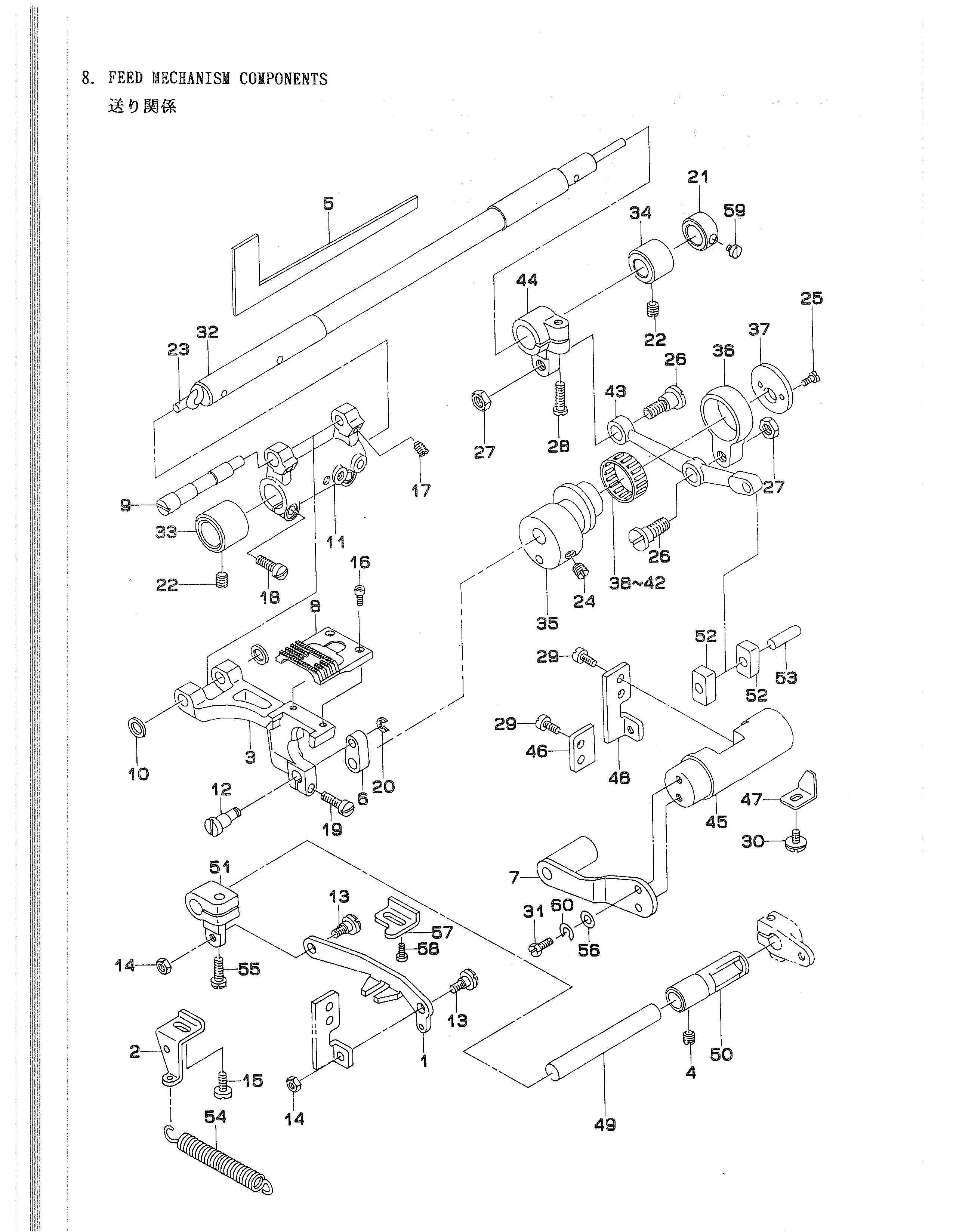 8 FEED MECHANISM COMPONENTS