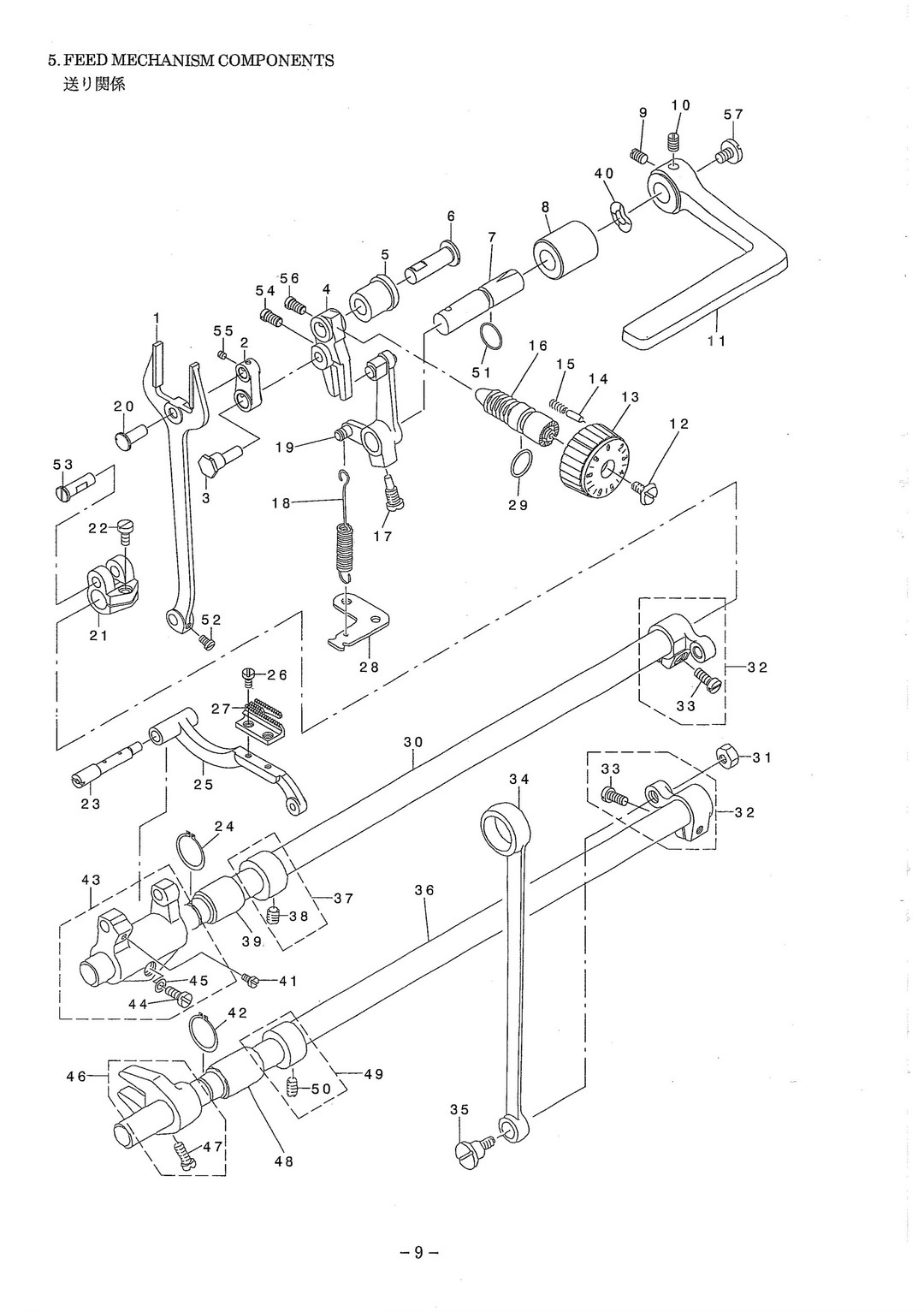 5 FEED MECHANISM COMPONENTS