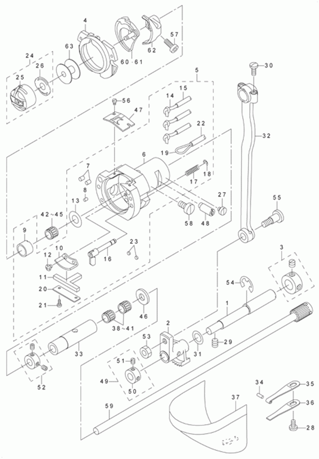 LK-1910 - 5.SHUTTLE DRIVER SHAFT COMPONENTS