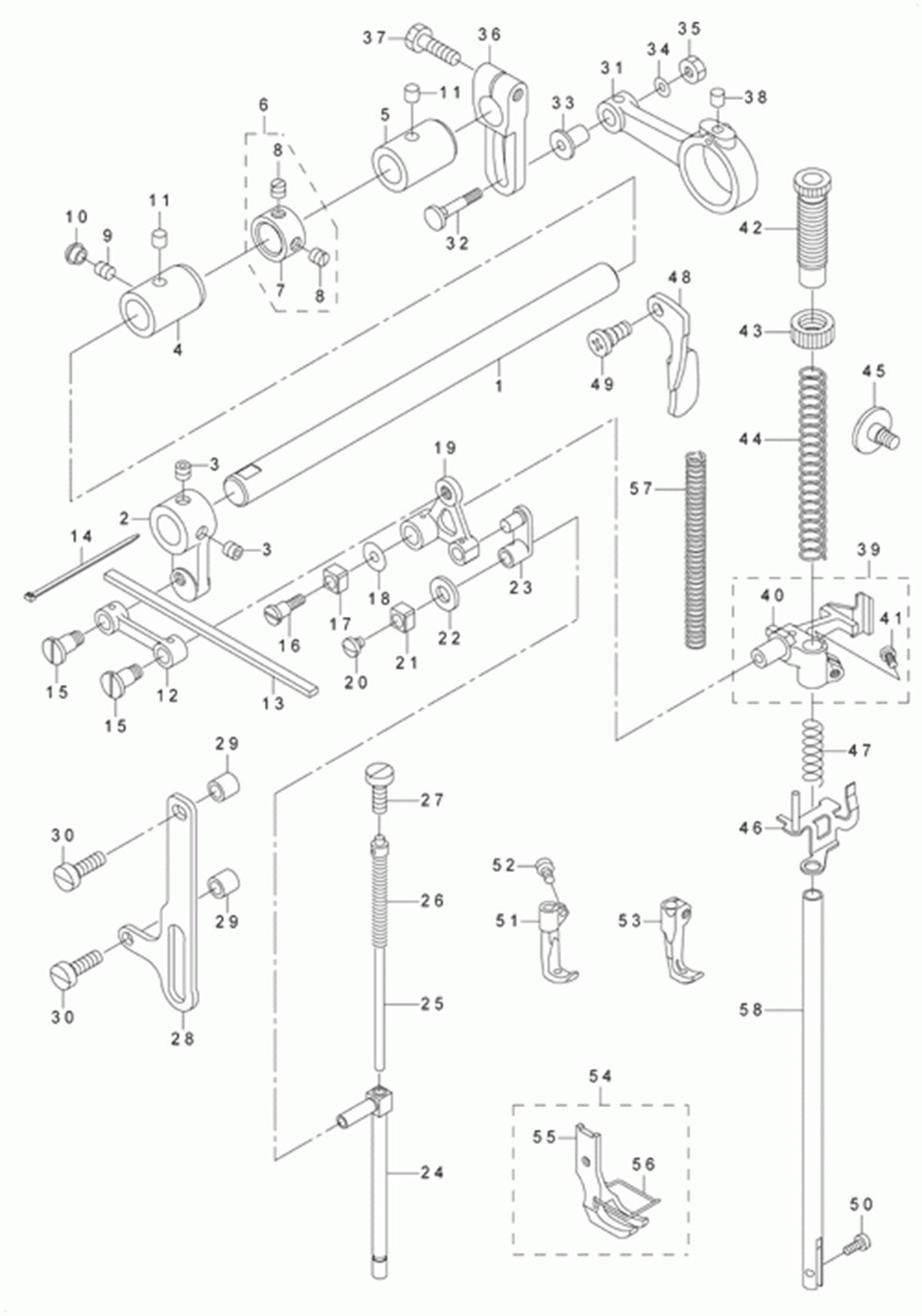 LU-1508H - 4.PRESSURE ADJUSTING & UPPER FEED MECHANISM COMPONENTS