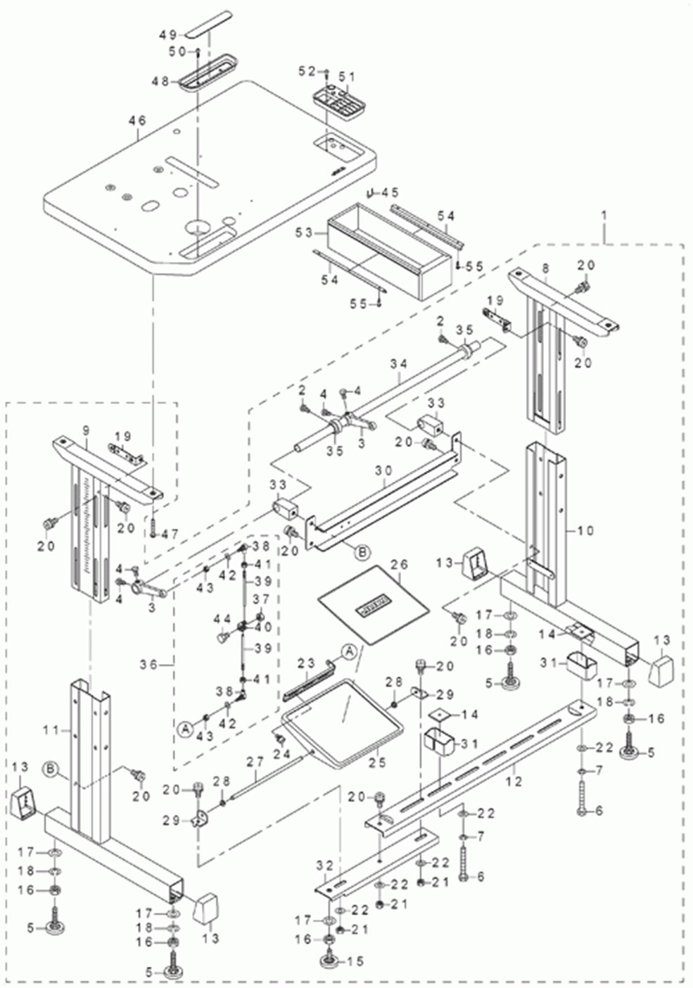 DLN-6390 - 14.TABLE & STAND COMPONENTS (FOR JT-D720)