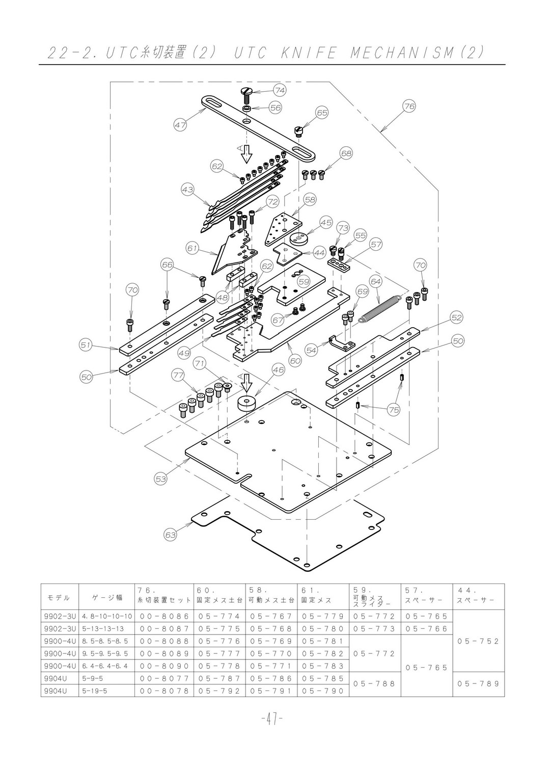 22.2 UTC KNIFE MECHANISM