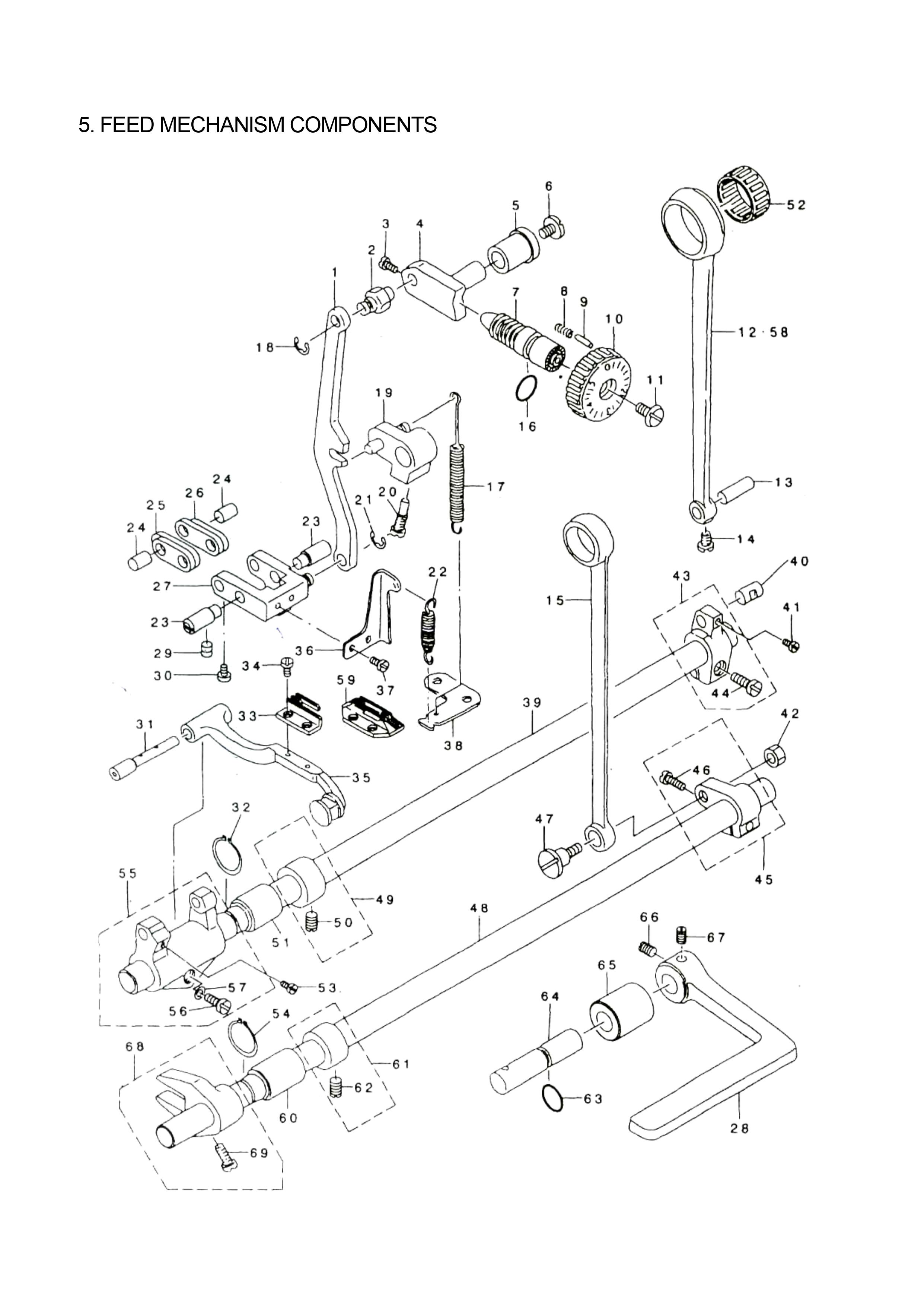 5 FEED MECHANISM COMPONENTS