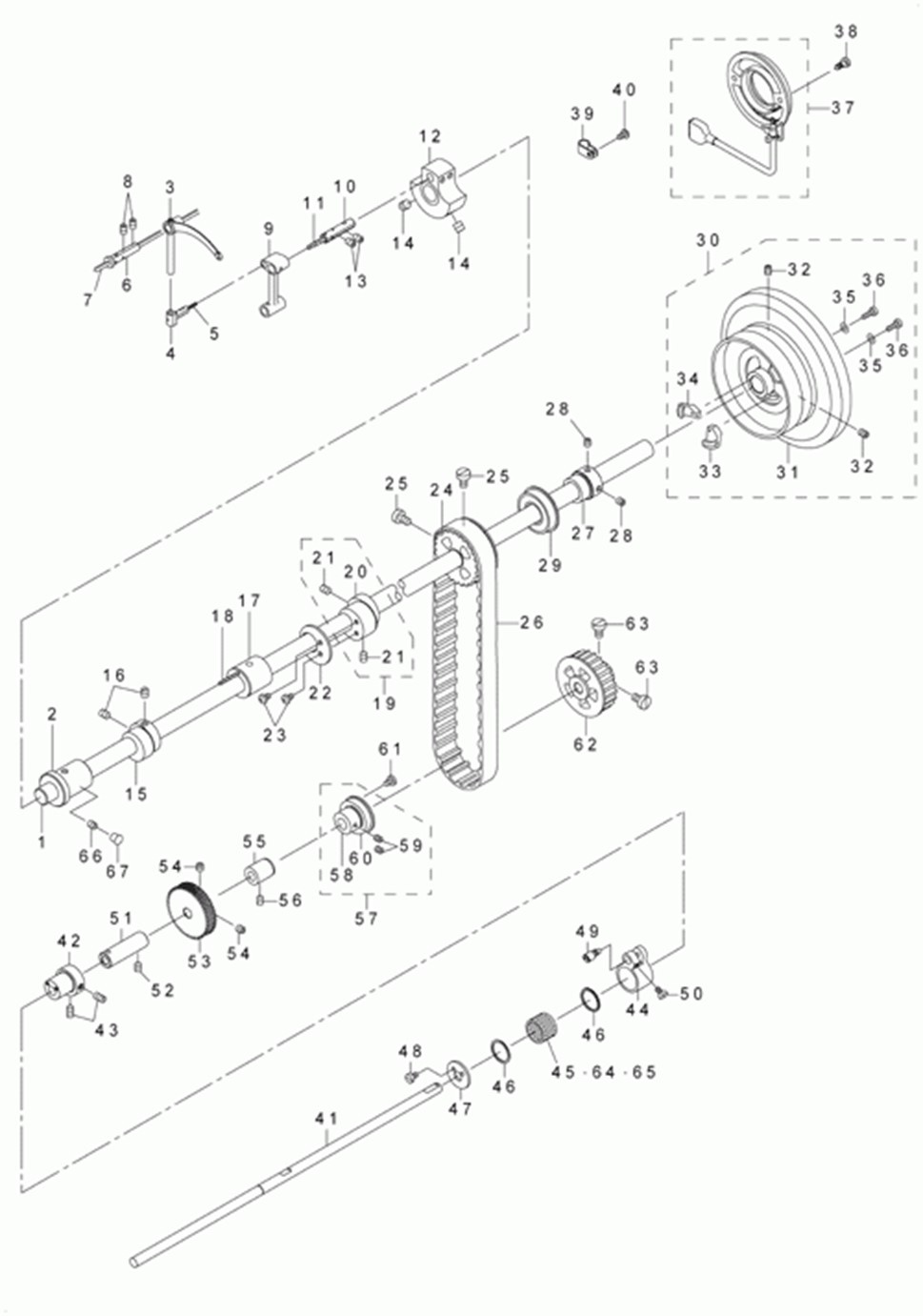 DNU-1541-7 - 2.UPPER SHAFT &LOWER SHAFT DRIVING & BALANCE COMPONENTS