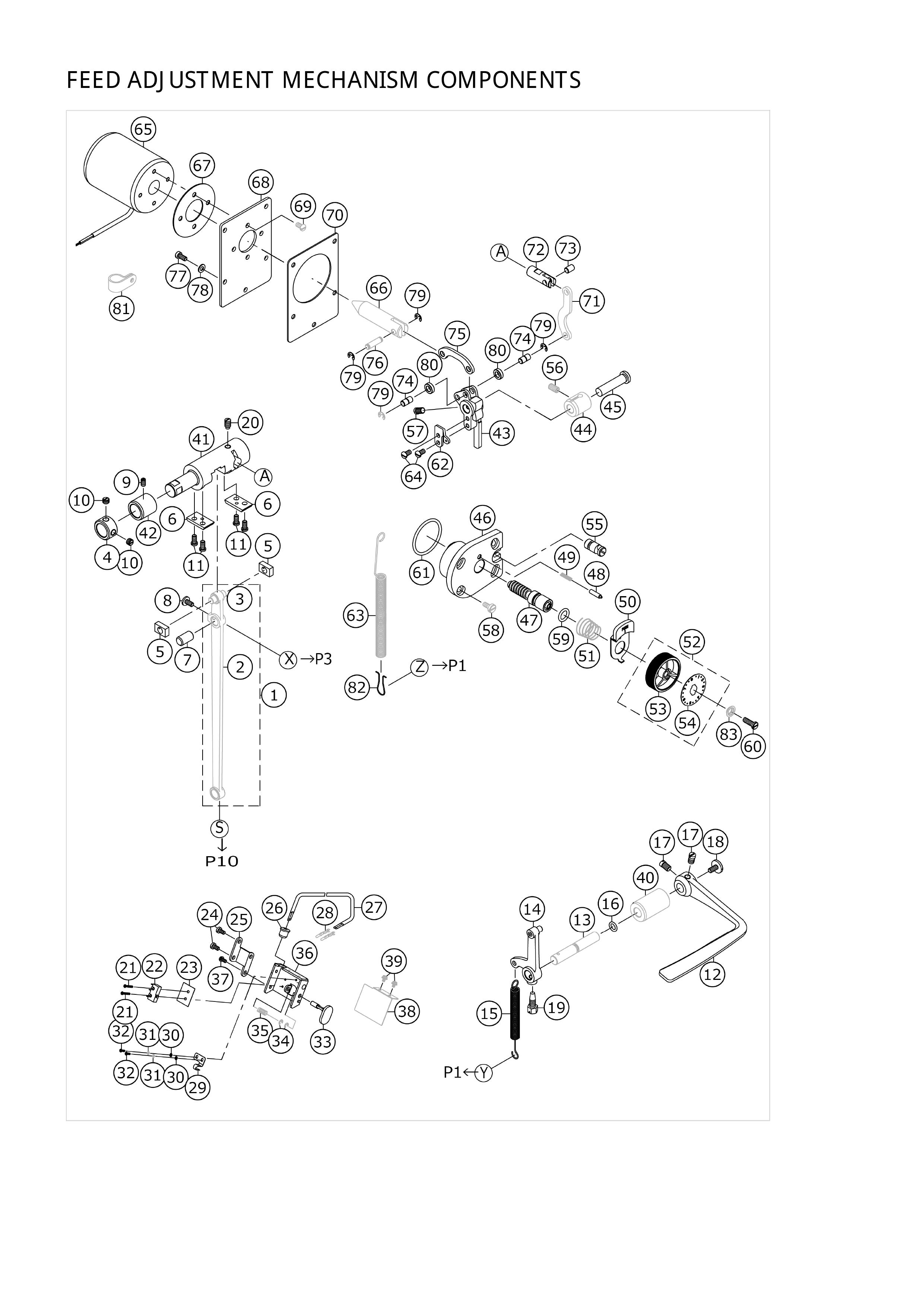 7. FEED ADJUSTMENT MECHANISM COMPONENTS