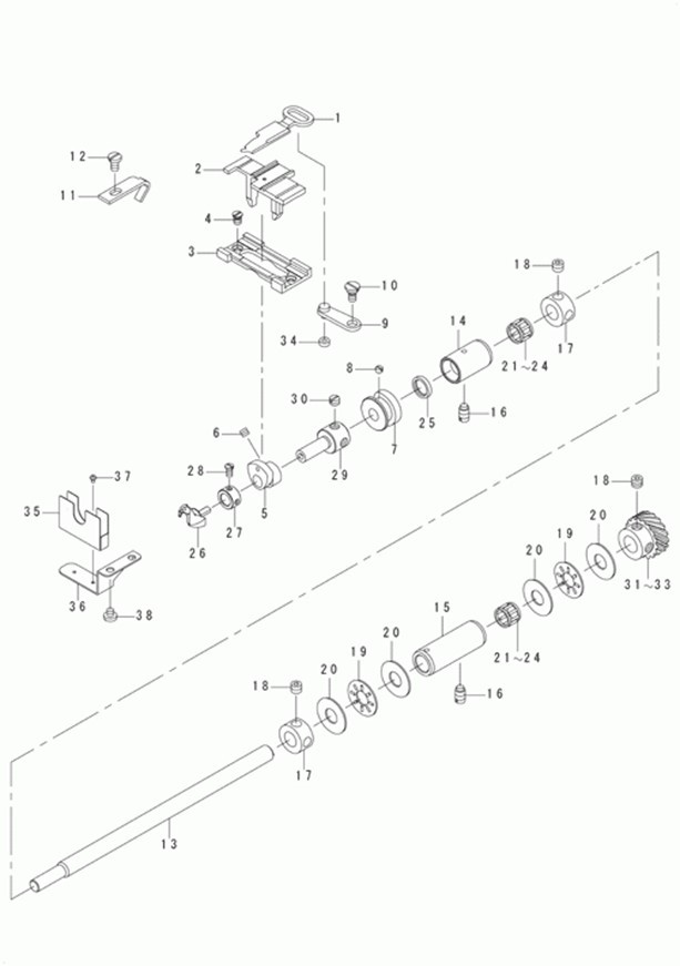 MB-1800ABR10 (с устройством для подачи пуговиц) - 3. LOOPER SHAFT MECHANISM COMPONENTS