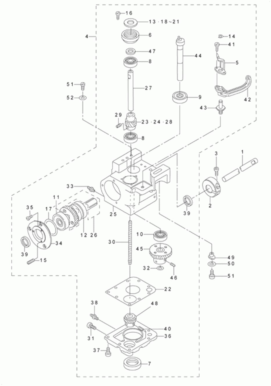 LU-2260N-7 - 9.RIGHT HOOK SHAFT BASE COMPONENTS