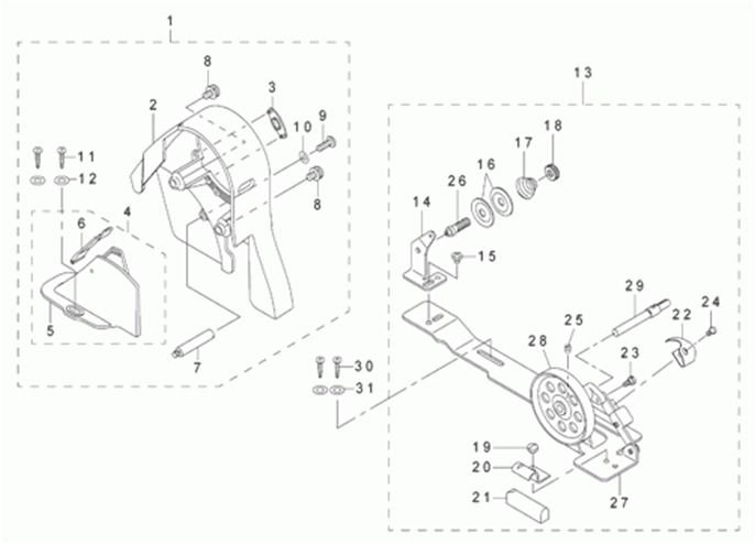 DDL-8700 - 8. BELT COVER & BOBBIN COMPONENTS