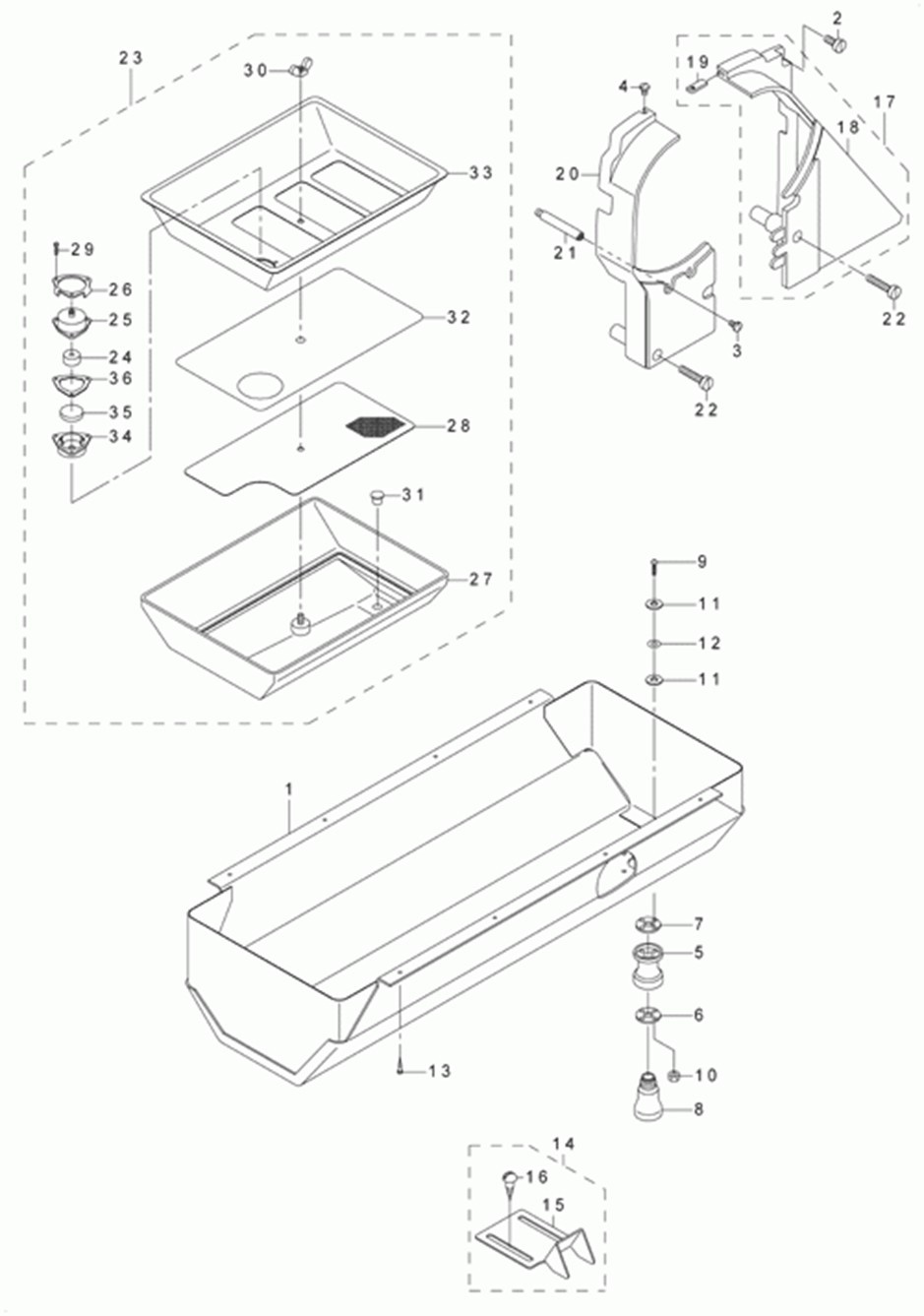 LU-1510 - 16.BELT COVER & OIL RESERVOIR COMPONENTS