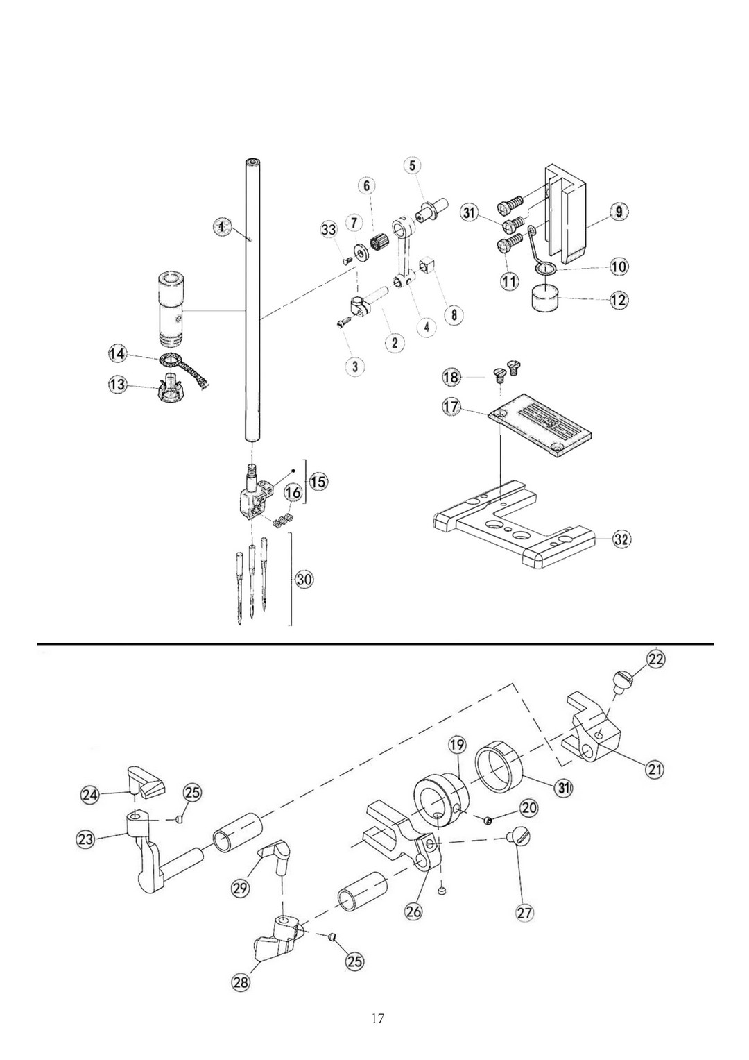 7 Needle Bar Assemblies