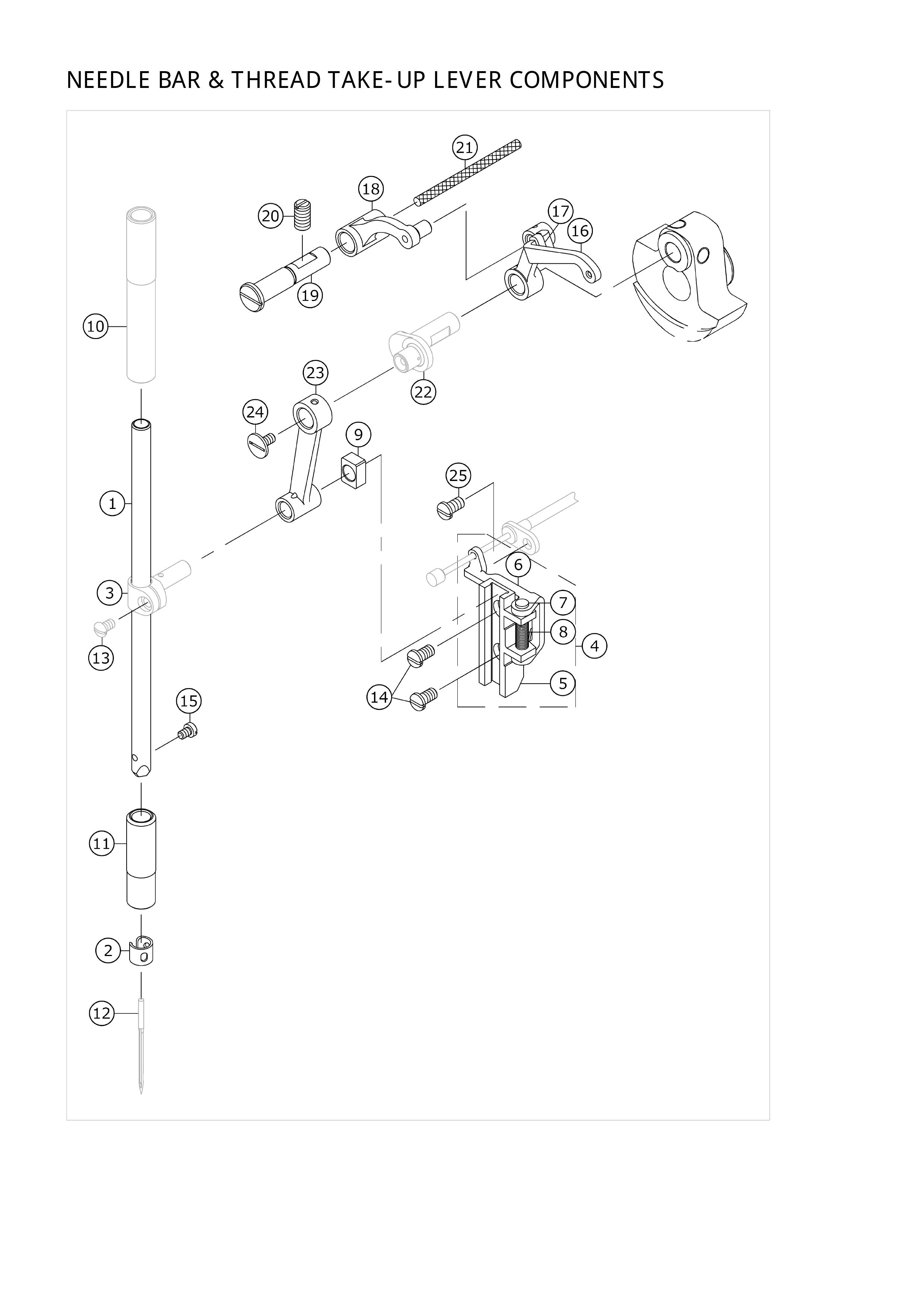 3. NEEDLE BAR & THREAD TAKE-UP LEVER COMPONENTS