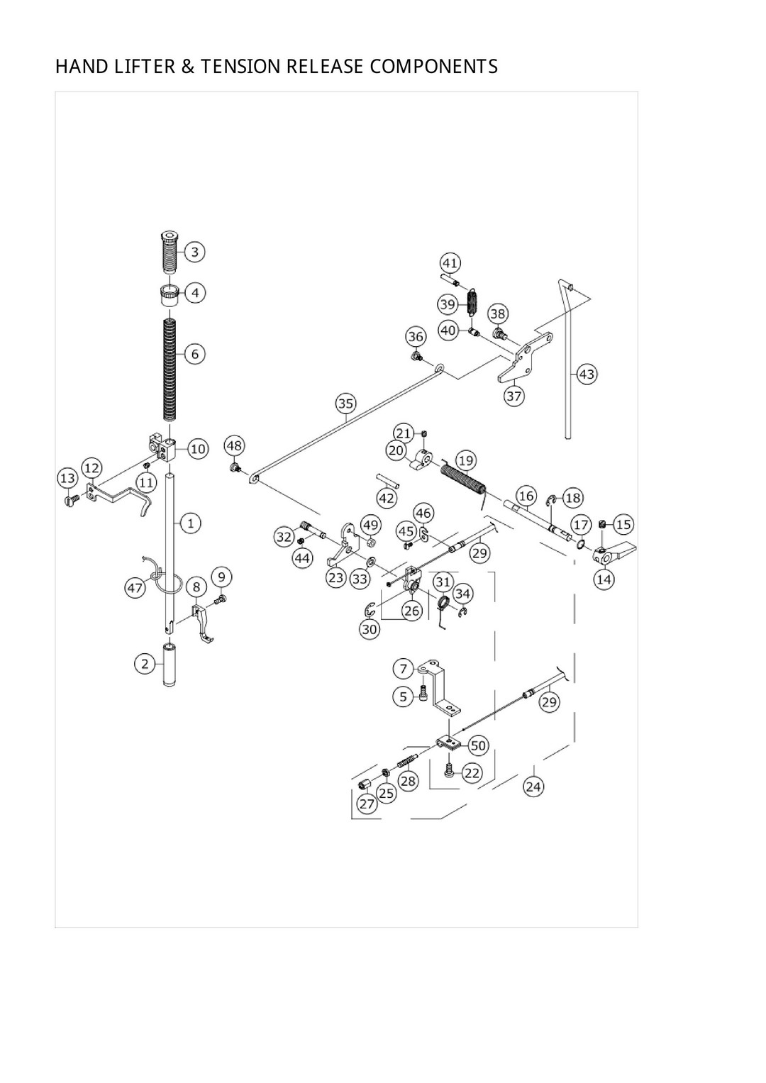 7 HAND LIFTER & TENSION RELEASE COMPONENTS