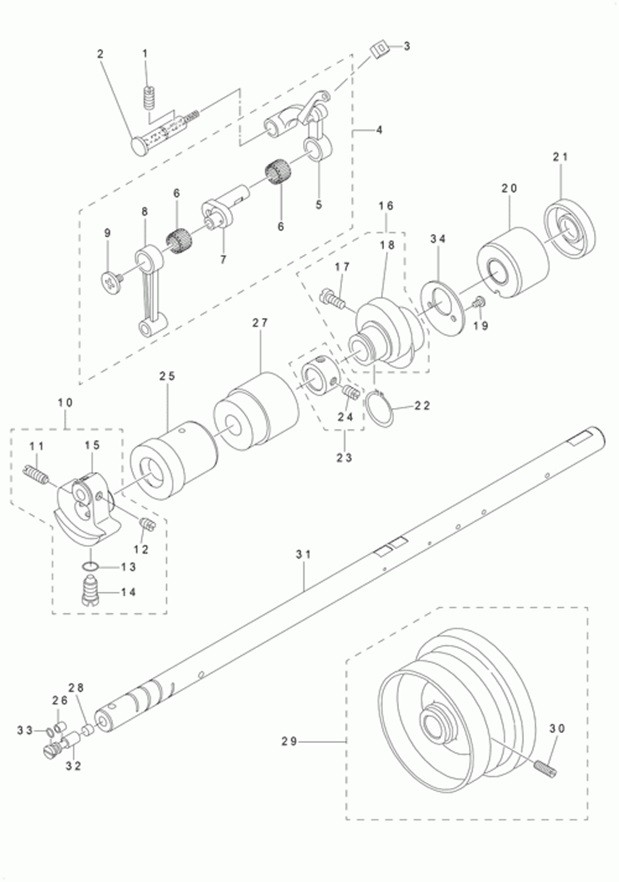 DLN-5410N - 2. MAIN SHAFT & THREAD TAKE-UP LEVER COMPONENTS