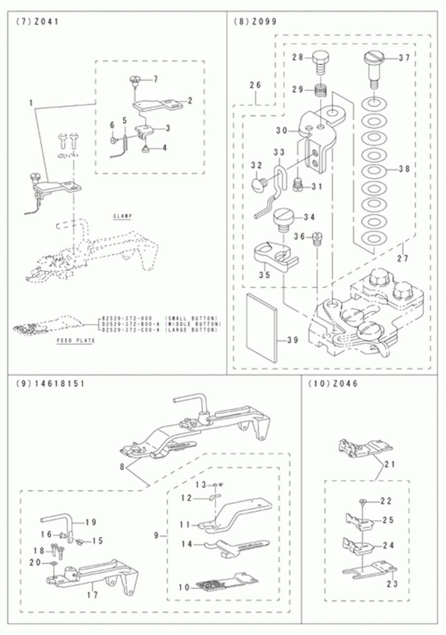 MB-1800ABR10 (с устройством для подачи пуговиц) - 15. ATTACHMENT COMPONENTS FOR MODEL MB-1800 (3)