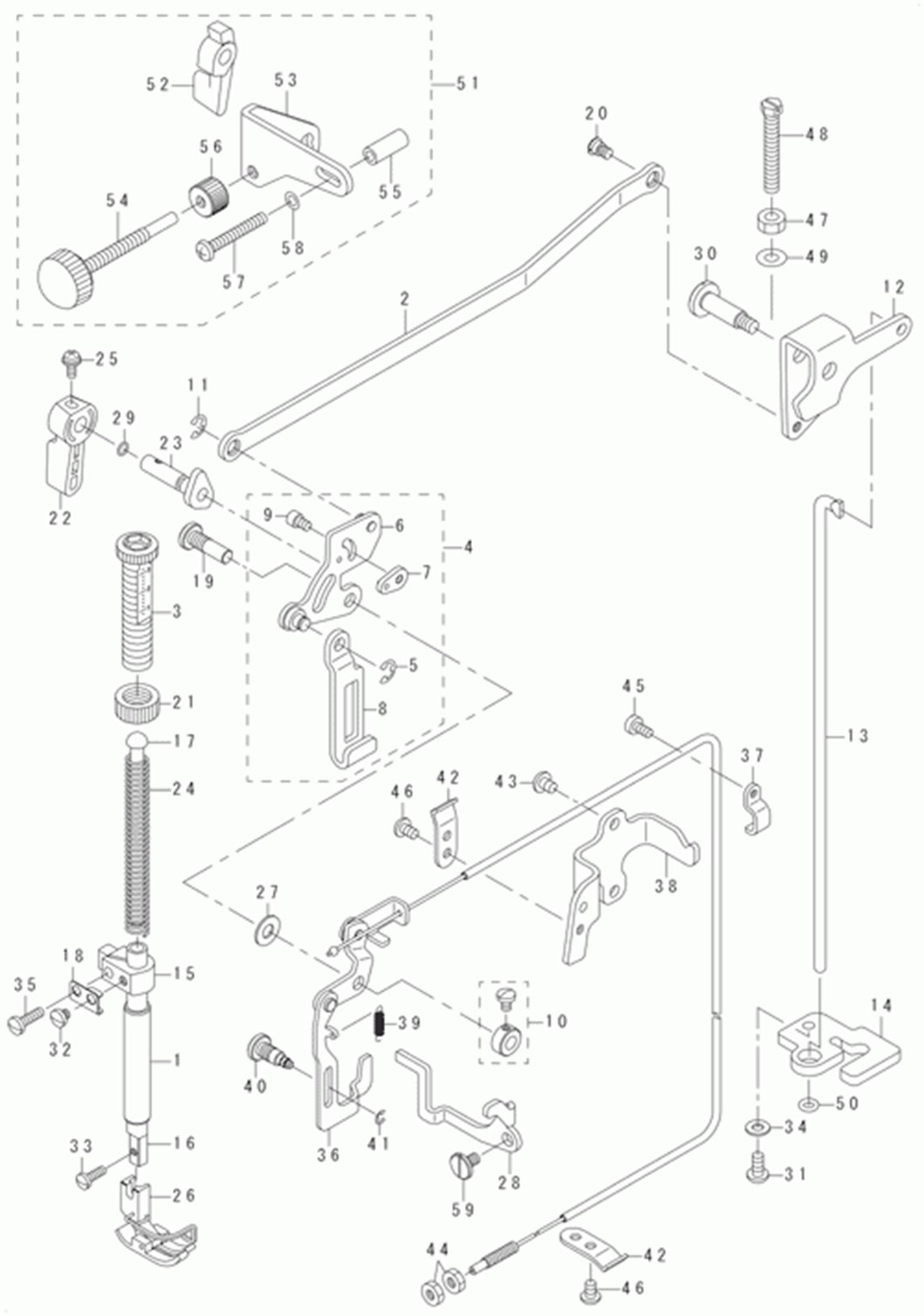 DLN-9010SS - 4. HAND LIFTER & TENSION RELEASE COMPONENTS