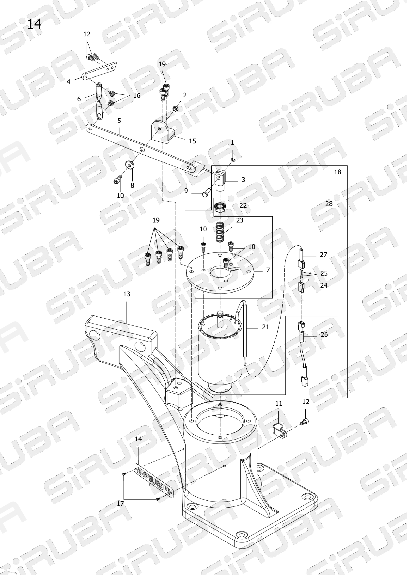 14 D007 SUPPORTING BLOCK MECHANISM фото