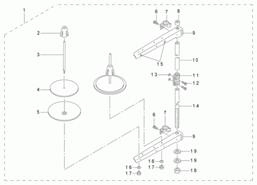 LK-1910 - 14.THREAD STAND COMPONENTS