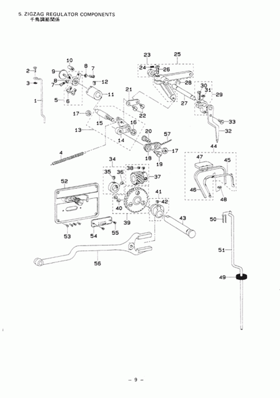 LZ-391N - 5. ZIGZAG REGULATOR COMPONENTS