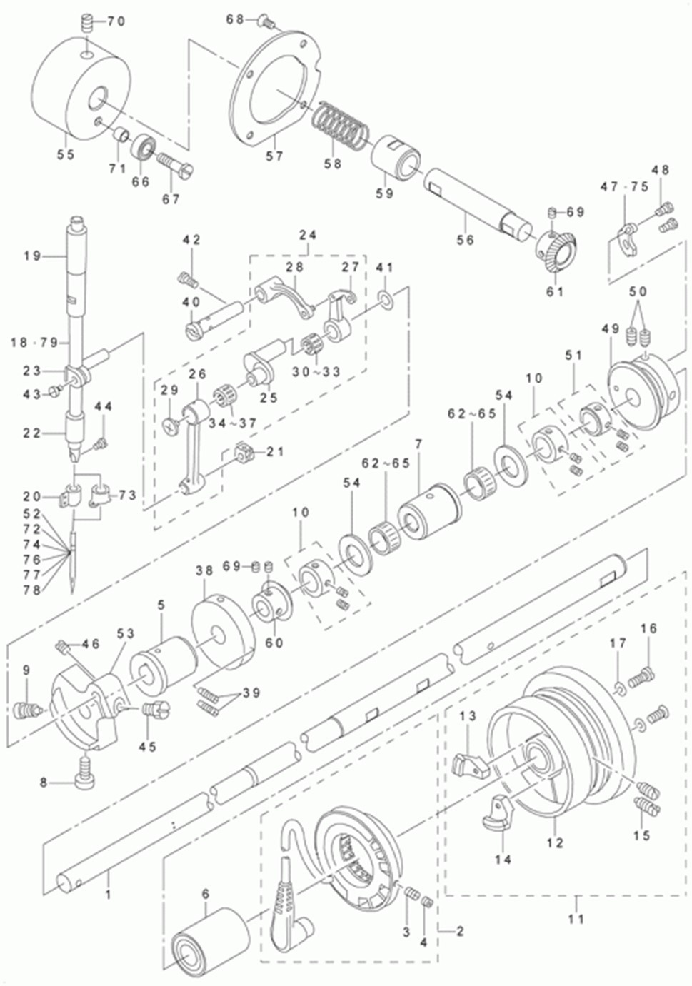 AMS-224C - 5.MAIM SHAFT & NEEDLE BAR COMPONENTS