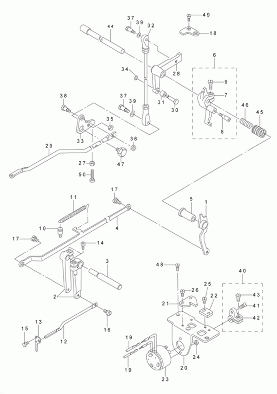 AMS-223C - 9. TENSION RELEASE & TEREAD TRIMMER MECHANISM COMPONENTS