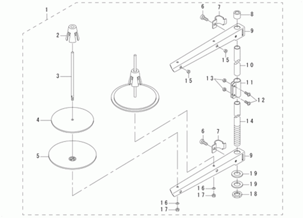 LK-1942GA - 14.THREAD STAND COMPONENTS (EXCEPT FOR AW-2D)