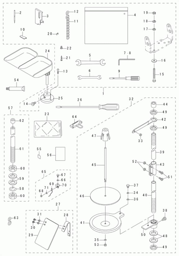 MB-1800ABR10 (с устройством для подачи пуговиц) - 10. ACCESSORIE PART COMPONENTS