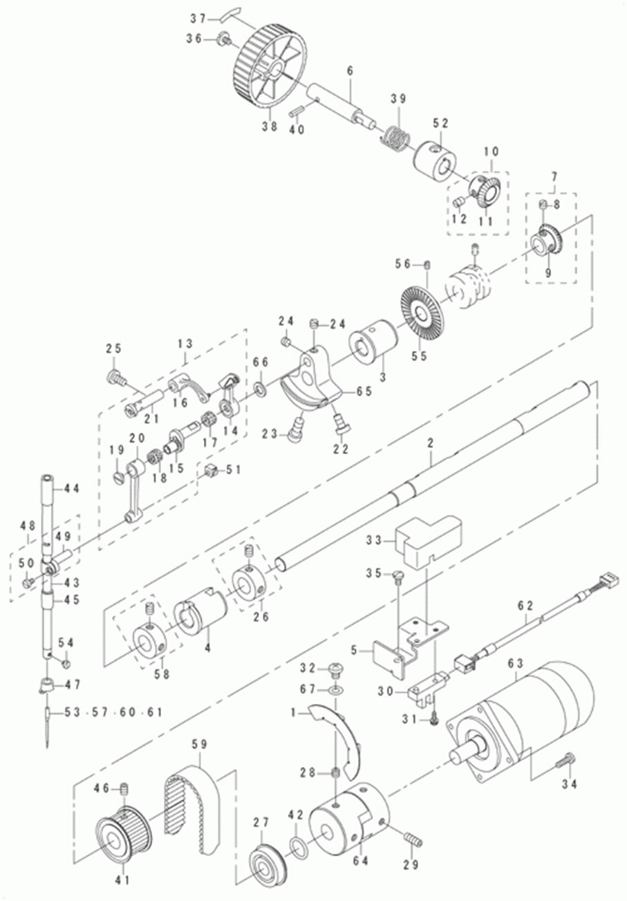 LK-1942GA - 3.MAIM SHAFT & NEEDLE BAR COMPONENTS