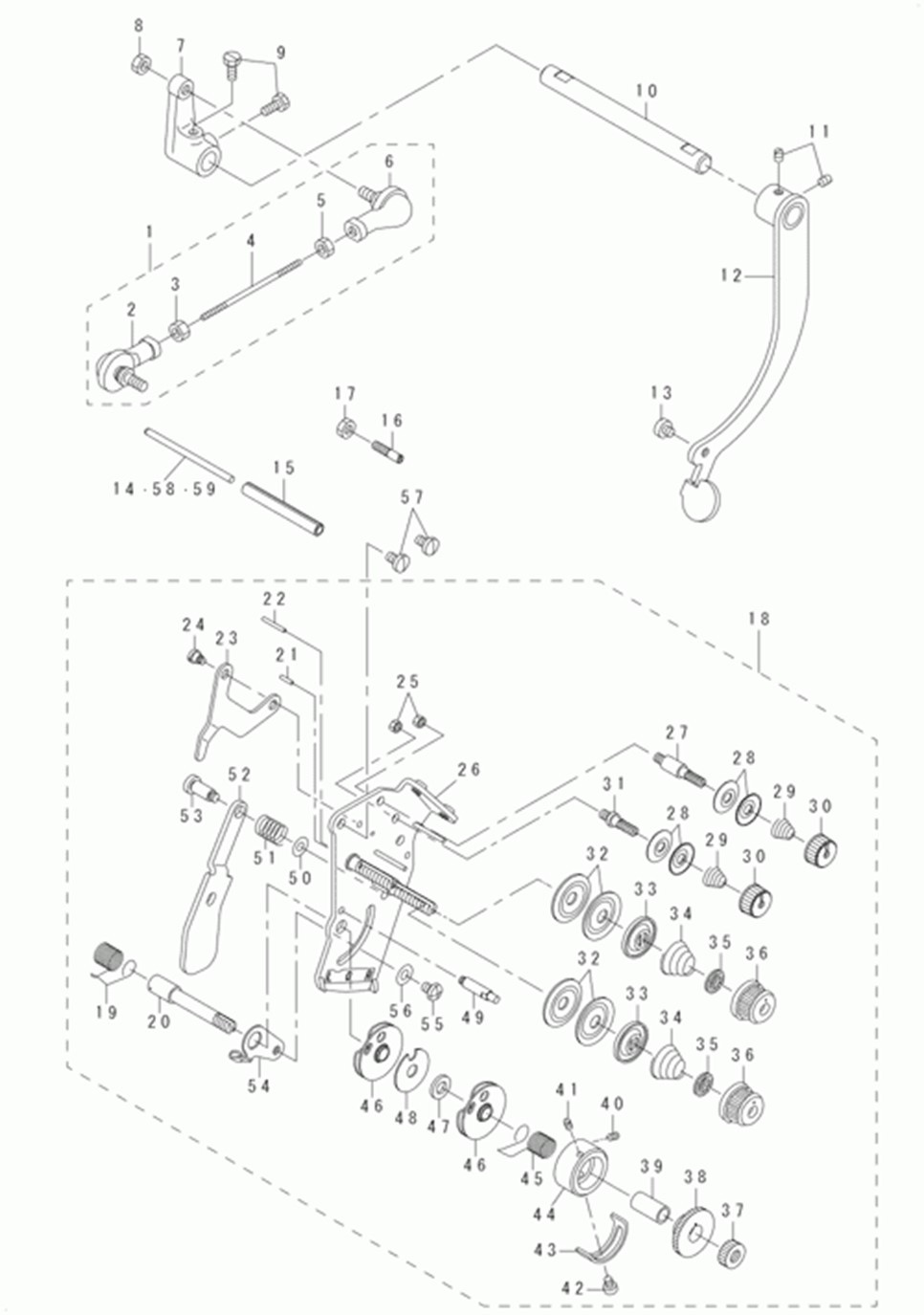 LU-1565 - 3. NEEDLE STOPPAGE EXCHANGE LEVER & THREAD TENSION COMPONENTS