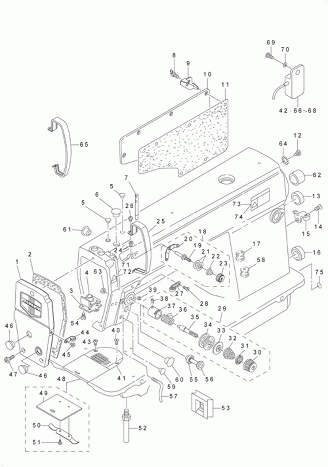 DLN-5410NJ-7 - 1. MACHINE FRAME & MISCELLANEOUS COVER COMPONENTS