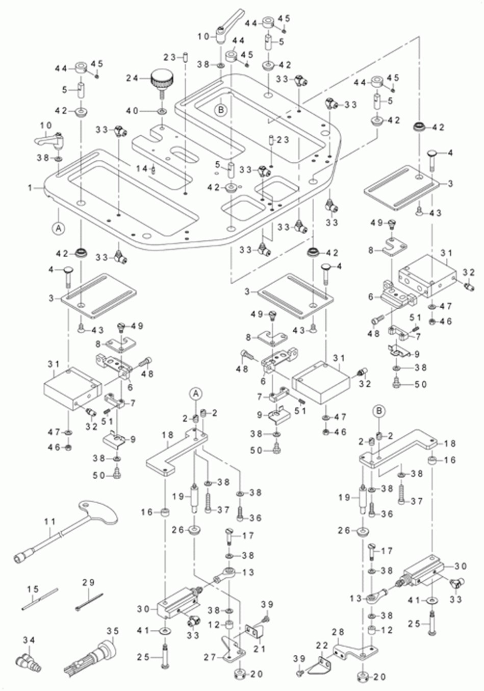 AVP-875A - 22. FOLDING BASE PLATE UNIT