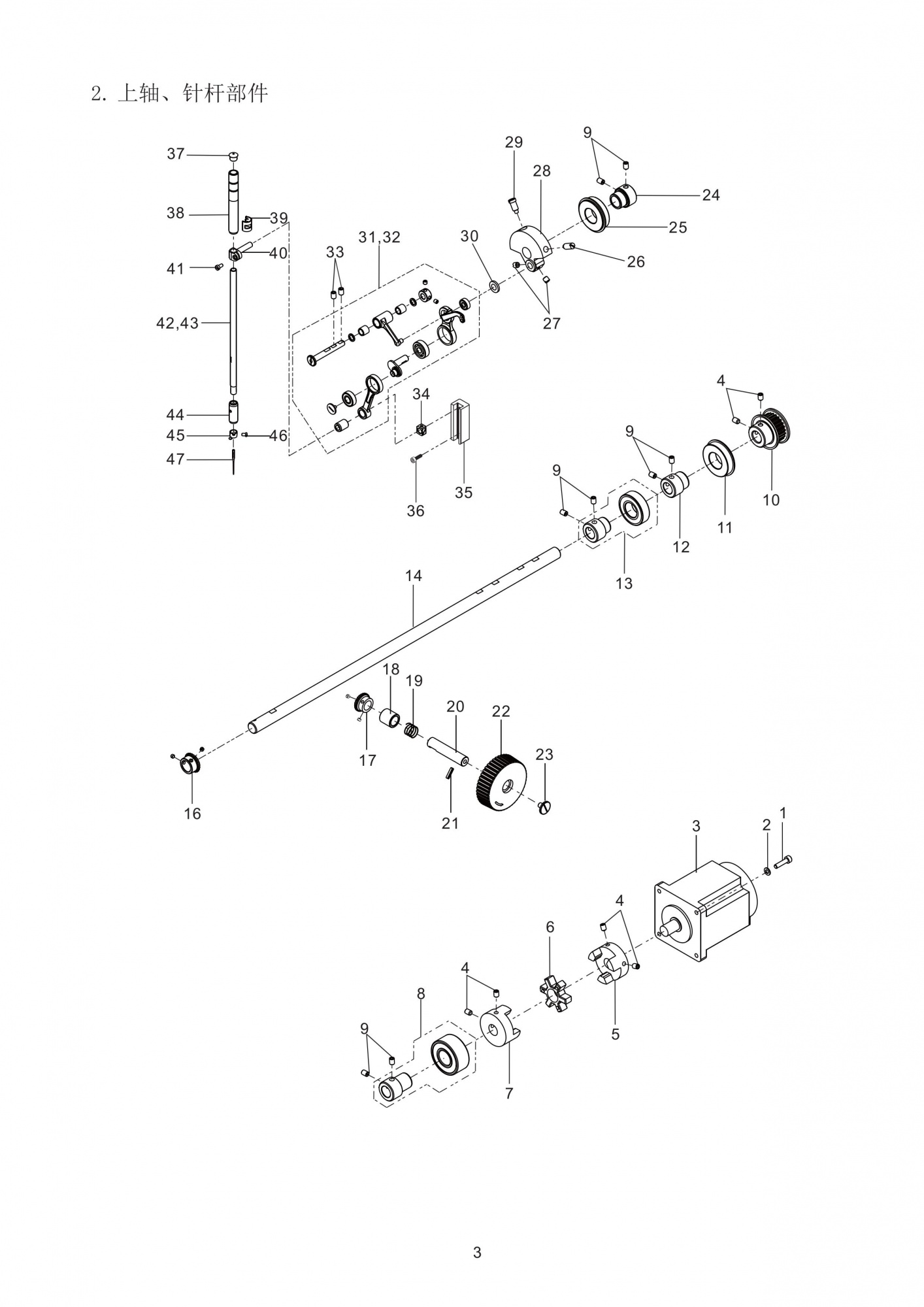 2 MAIN SHAFT & NEEDLE BAR COMPONENTS фото