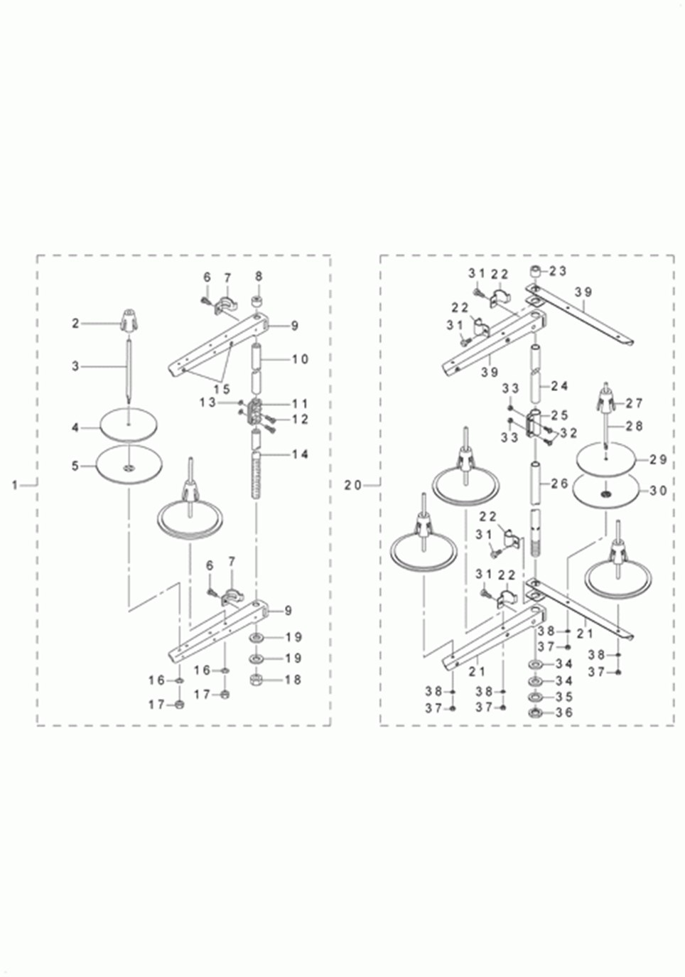 LU-2210N-7 - 21.THREAD STAND COMPONENTS