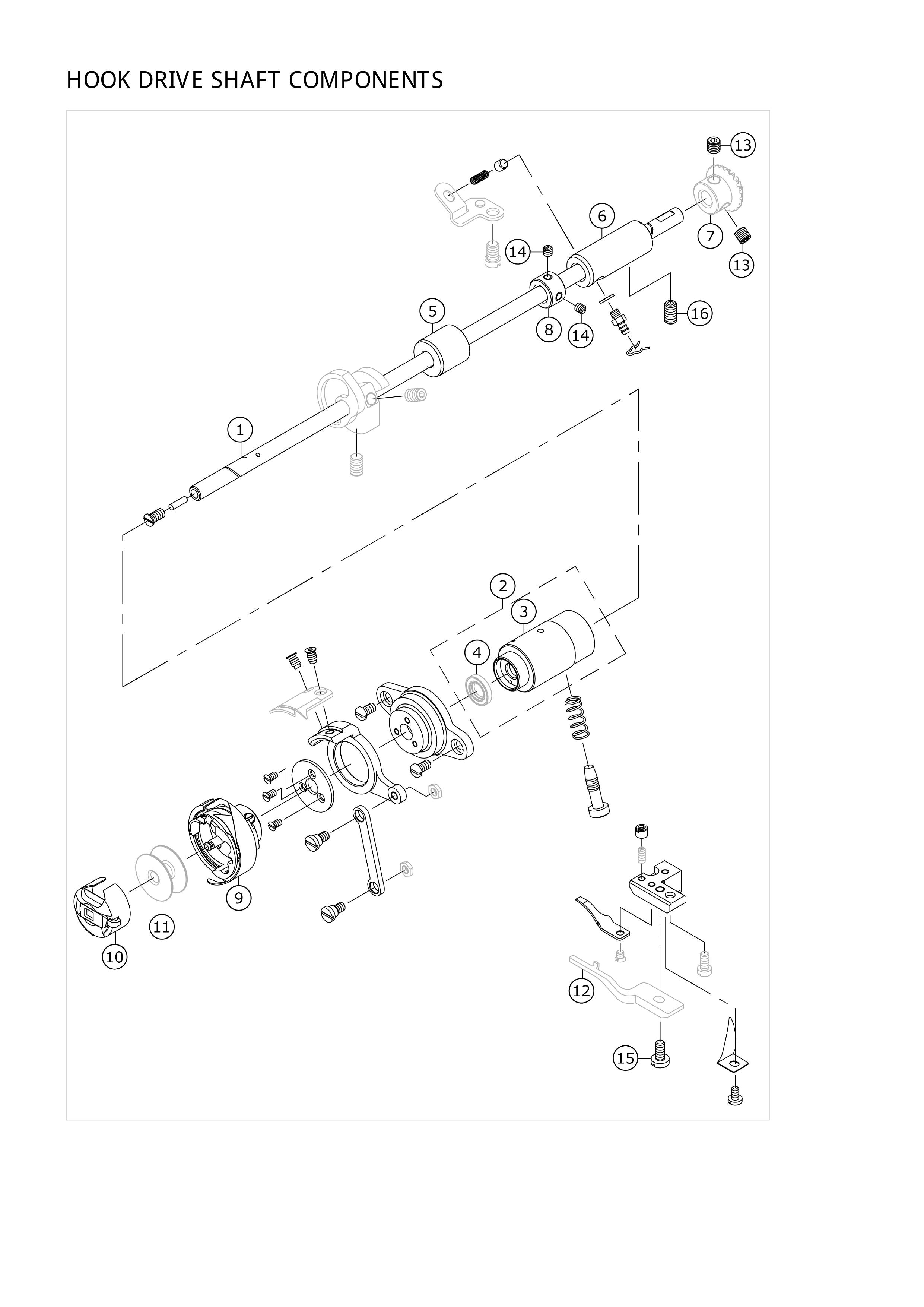 8. HOOK DRIVE SHAFT COMPONENTS